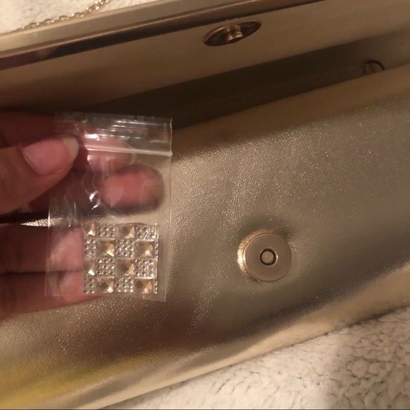 Call It Spring Gold Textured Glitter Clutch - Picture 6 of 7